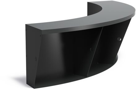 Keerwand aluminium binnenbocht 150x150x60cm. brede bovenrand