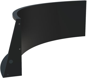 Keerwand aluminium binnenbocht 150x150x60cm.