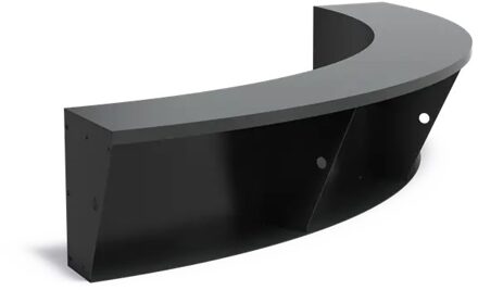 Keerwand aluminium binnenbocht 200x200x50cm. brede bovenrand