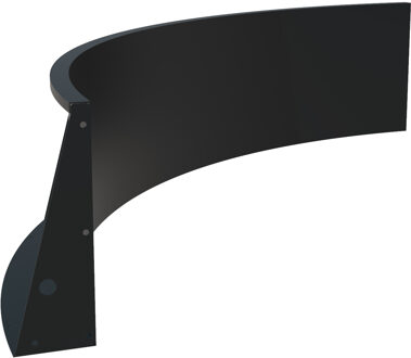 Keerwand aluminium binnenbocht 200x200x60cm.