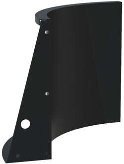 Keerwand aluminium binnenbocht 50x50x60cm.