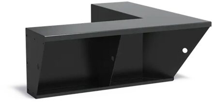 Keerwand aluminium binnenhoek 100x100x50cm. brede bovenrand