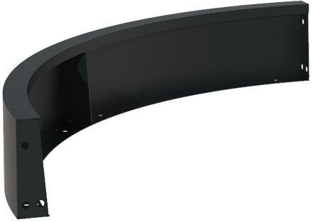 Keerwand aluminium buitenbocht 100x100x20cm.