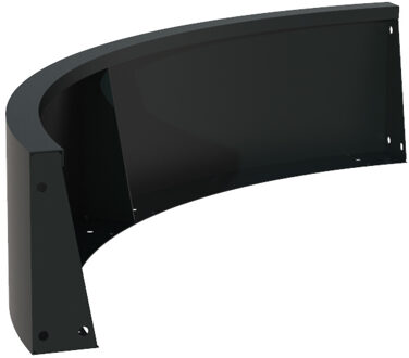 Keerwand aluminium buitenbocht 100x100x30cm.