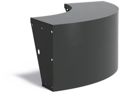 Keerwand aluminium buitenbocht 100x100x50cm. brede bovenrand