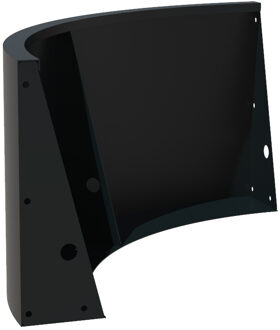 Keerwand aluminium buitenbocht 100x100x60cm.