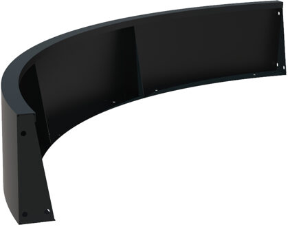 Keerwand aluminium buitenbocht 150x150x30cm.