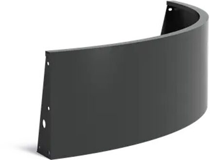 Keerwand aluminium buitenbocht 150x150x50cm.