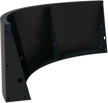 Keerwand aluminium buitenbocht 150x150x60cm.