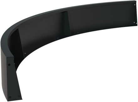 Keerwand aluminium buitenbocht 200x200x30cm.