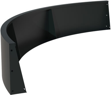 Keerwand aluminium buitenbocht 200x200x40cm.