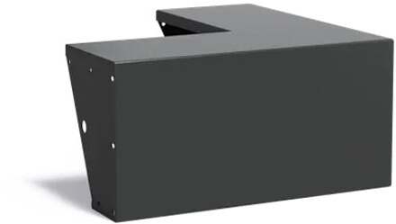 Keerwand aluminium buitenhoek 100x100x50cm. brede bovenrand