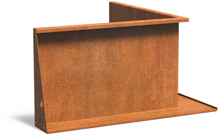 Keerwand cortenstaal 100 x 100 cm binnenhoek