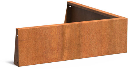 Keerwand cortenstaal 100 x 100 x 30 cm buitenhoek