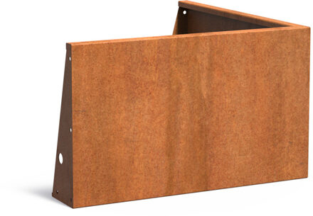 Keerwand cortenstaal 100 x 100 x 60 cm buitenhoek