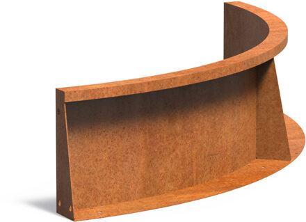 Keerwand cortenstaal 100 x 30 cm binnenbocht