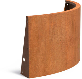 Keerwand cortenstaal 100 x 50 cm buitenbocht