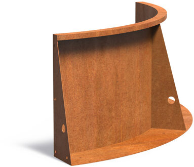 Keerwand cortenstaal 100 x 60 cm binnenbocht