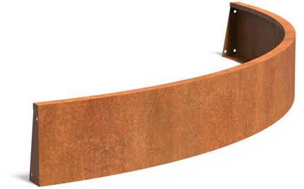 Keerwand cortenstaal 200 x 30 cm buitenbocht