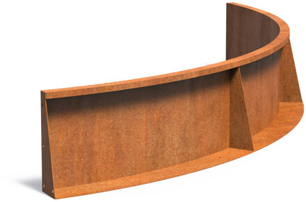 Keerwand cortenstaal 200 x 40 cm binnenbocht
