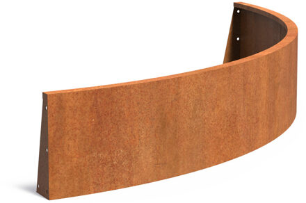 Keerwand cortenstaal 200 x 40 cm buitenbocht
