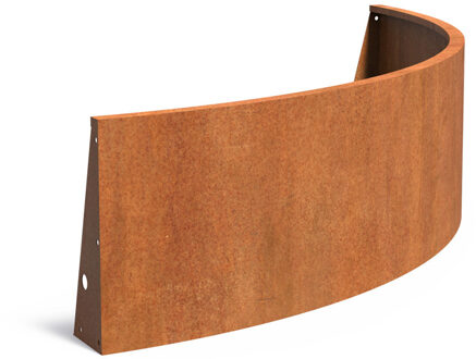 Keerwand cortenstaal 200 x 60 cm buitenbocht