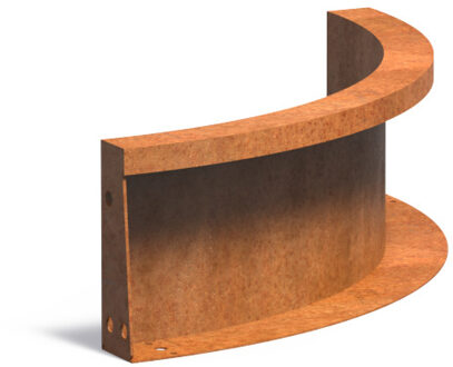 Keerwand cortenstaal 50 x 20 cm binnenbocht