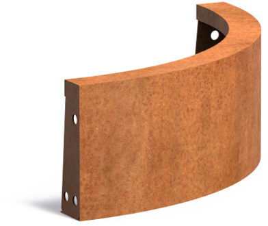 Keerwand cortenstaal 50 x 20 cm buitenbocht