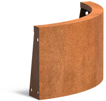 Keerwand cortenstaal 50 x 30 cm buitenbocht
