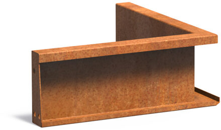 Keerwand cortenstaal 50 x 50 x 20 cm binnenhoek