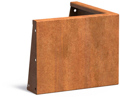 Keerwand cortenstaal 50 x 50 x 40 cm buitenhoek