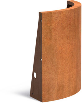 Keerwand cortenstaal 50 x 60 cm buitenbocht