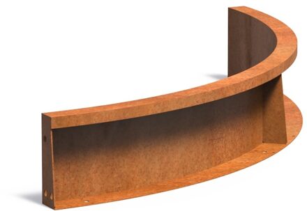 Keerwand cortenstaal binnenbocht 100x100x20cm.