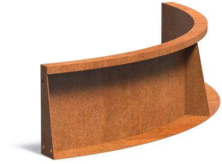 Keerwand cortenstaal binnenbocht 100x100x30cm.