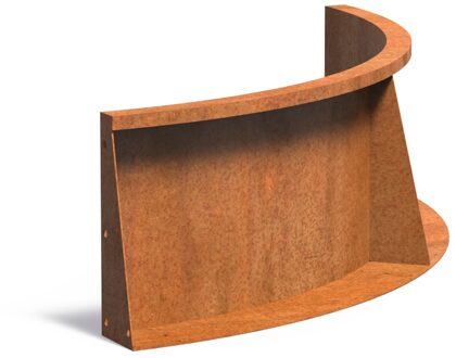 Keerwand cortenstaal binnenbocht 100x100x40cm.