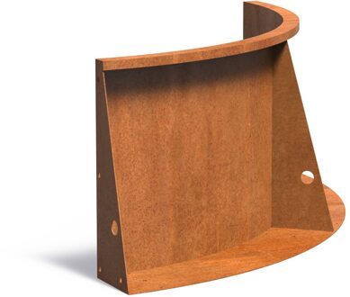 Keerwand cortenstaal binnenbocht 100x100x60cm.