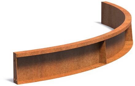 Keerwand cortenstaal binnenbocht 150x150x20cm.