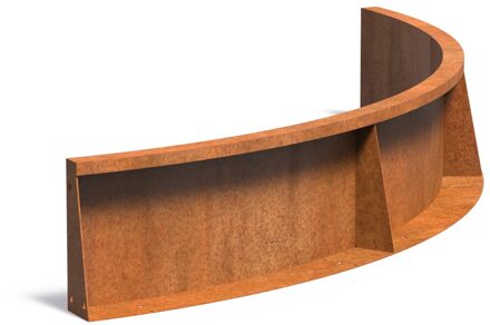 Keerwand cortenstaal binnenbocht 150x150x30cm.