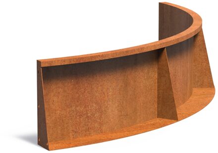 Keerwand cortenstaal binnenbocht 150x150x40cm.