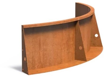 Keerwand cortenstaal binnenbocht 150x150x50cm.
