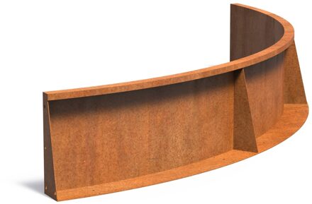 Keerwand cortenstaal binnenbocht 200x200x40cm.