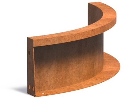 Keerwand cortenstaal binnenbocht 50x50x20cm.