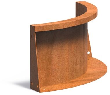 Keerwand cortenstaal binnenbocht 50x50x30cm.