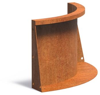 Keerwand cortenstaal binnenbocht 50x50x40cm.