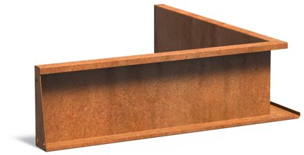 Keerwand cortenstaal binnenhoek 100x100x30cm.