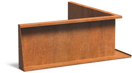 Keerwand cortenstaal binnenhoek 100x100x40cm.
