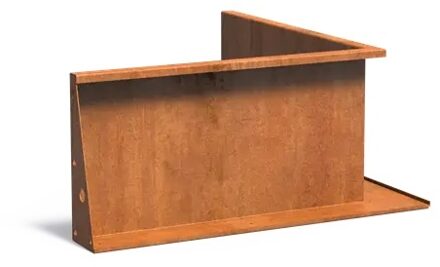 Keerwand cortenstaal binnenhoek 100x100x50cm.