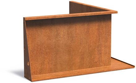 Keerwand cortenstaal binnenhoek 100x100x60cm.