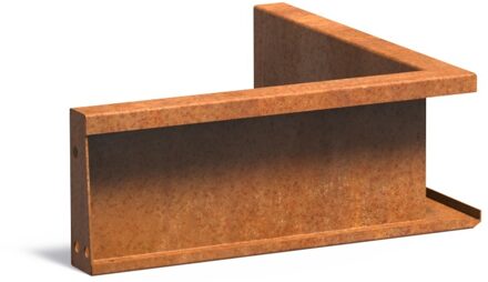 Keerwand cortenstaal binnenhoek 50x50x20cm.