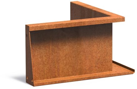 Keerwand cortenstaal binnenhoek 50x50x30cm.